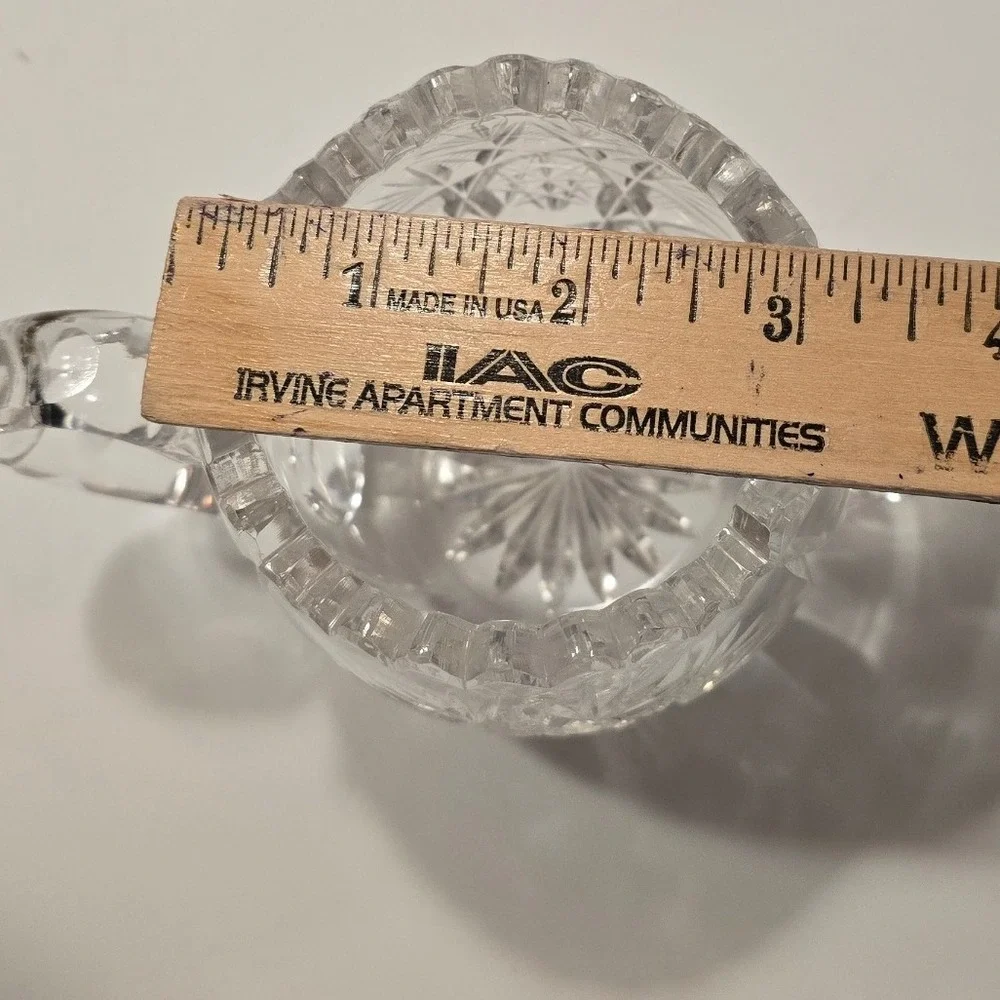 Vintage American Brilliant EAPG Clear Cut Glass Starburst Creamer and Sugar Set‎
